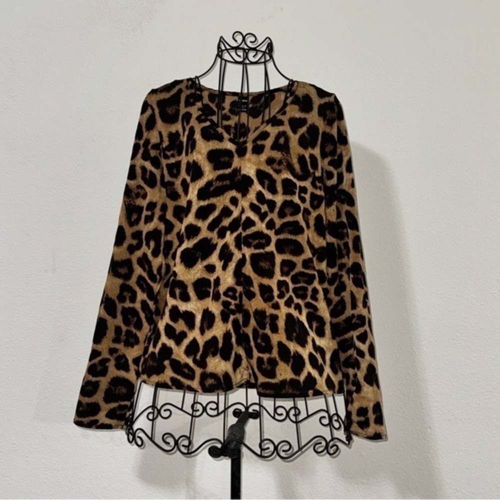 SHEIN Long Sleeve Leopard Print Blouse